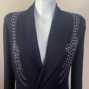 Bellini Los Angeles black knit studded front rock western duster M